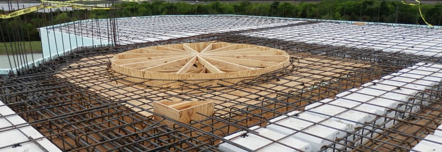 Photograph of a building with Insulated Concrete Forms (ICFs) under construction.
