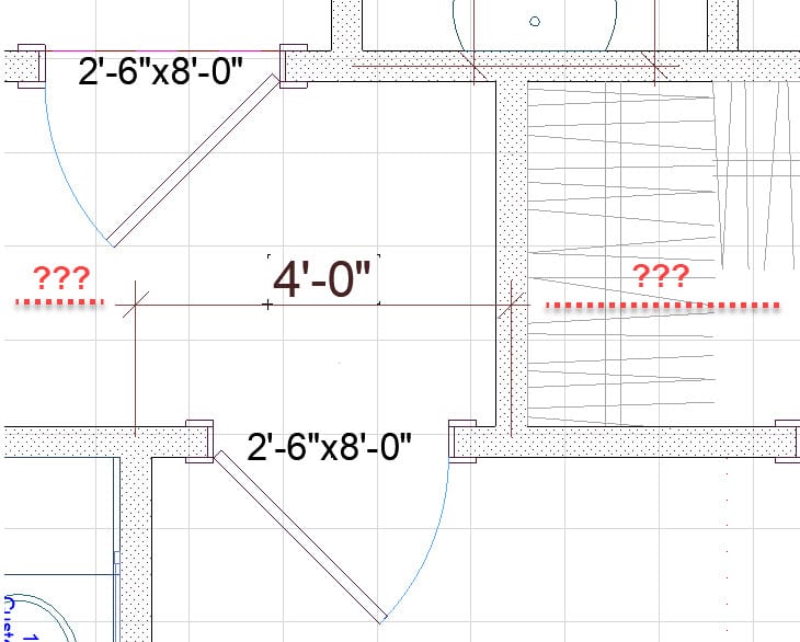 Floor plan with floating dimensions