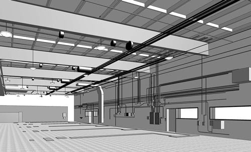 A Revit model created from a scan.