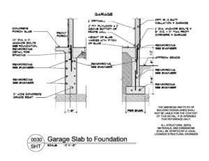 AIBD Detail 0030 Garage Slab to Foundation