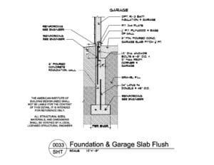 AIBD Detail 0033 Foundation and Garage Slab Flush