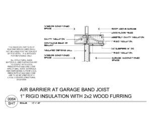 AIBD Detail 0064 AIR BARRIER AT GARAGE BAND JOIST